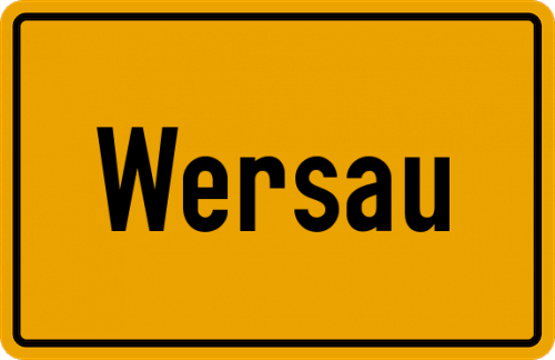 Ortsschild Wersau, Odenwald
