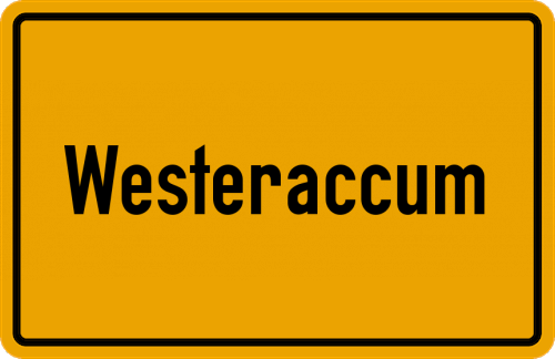 Ortsschild Westeraccum, Kreis Norden