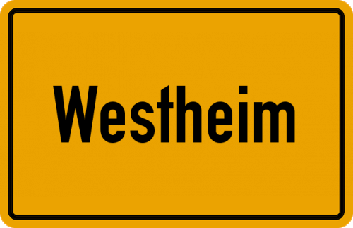 Ortsschild Westheim, Westfalen