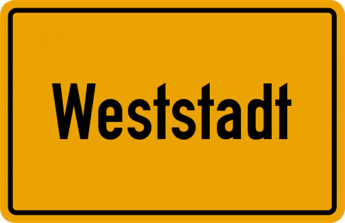 Ortsschild Weststadt