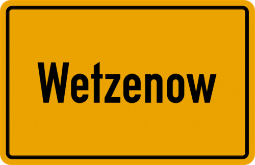 Ortsschild Wetzenow