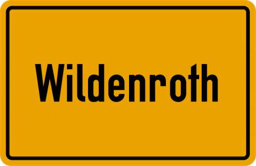 Ortsschild Wildenroth, Amper