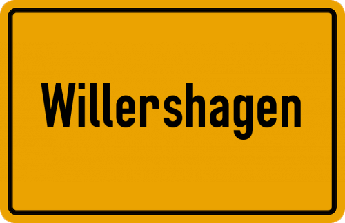 Ortsschild Willershagen