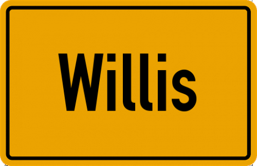 Ortsschild Willis