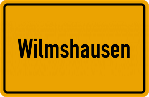 Ortsschild Wilmshausen, Kreis Bergstraße