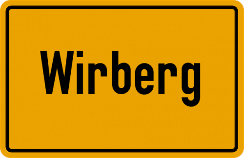Ortsschild Wirberg, Kreis Gießen