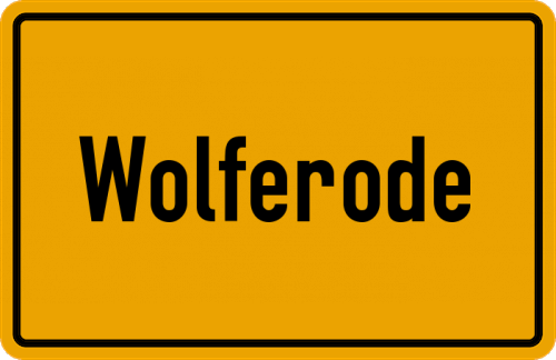 Ortsschild Wolferode, Hessen