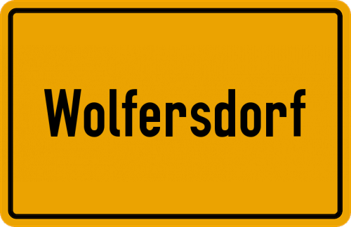 Ortsschild Wolfersdorf, Oberfranken