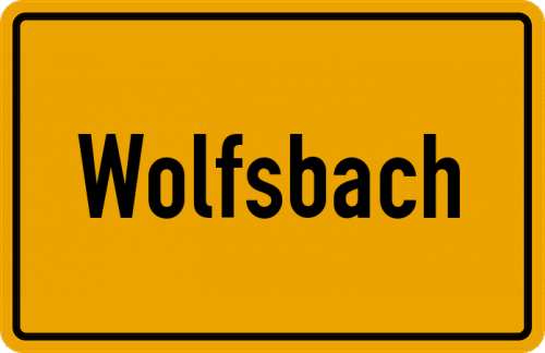 Ortsschild Wolfsbach, Kreis Nabburg