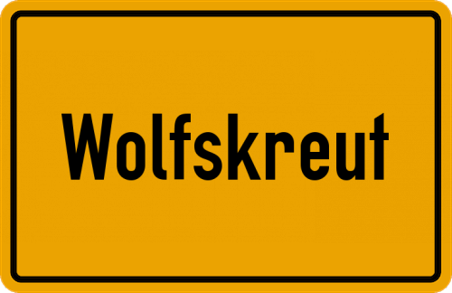 Ortsschild Wolfskreut