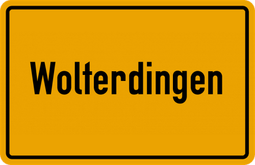 Ortsschild Wolterdingen, Kreis Soltau