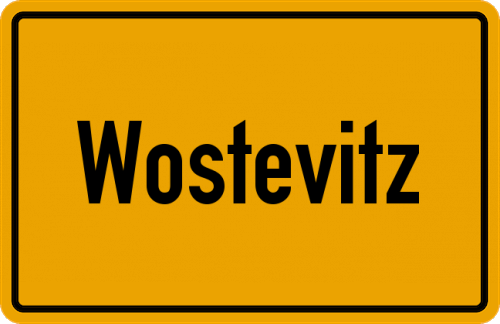 Ortsschild Wostevitz