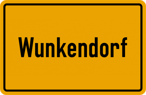 Ortsschild Wunkendorf
