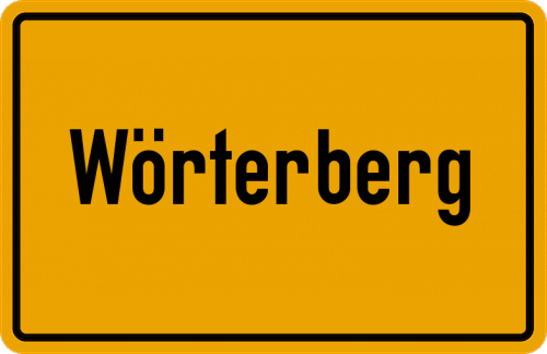 Ortsschild Wörterberg