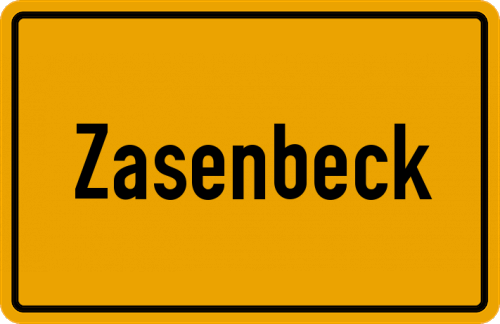 Ortsschild Zasenbeck