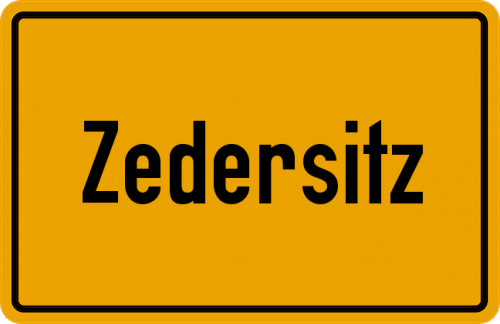 Ortsschild Zedersitz