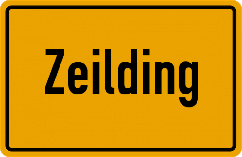 Ortsschild Zeilding, Vils