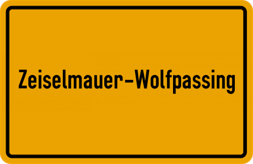Ortsschild Zeiselmauer-Wolfpassing