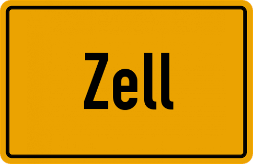 Ortsschild Zell, Kreis Alsfeld