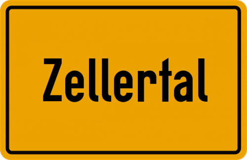 Ortsschild Zellertal, Pfalz