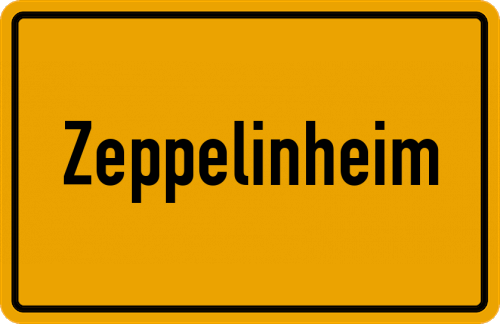 Ortsschild Zeppelinheim