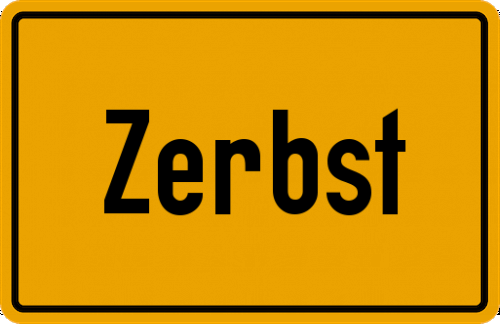 Ortsschild Zerbst/Anhalt