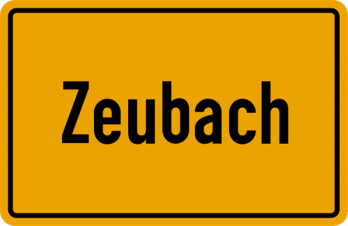 Ortsschild Zeubach