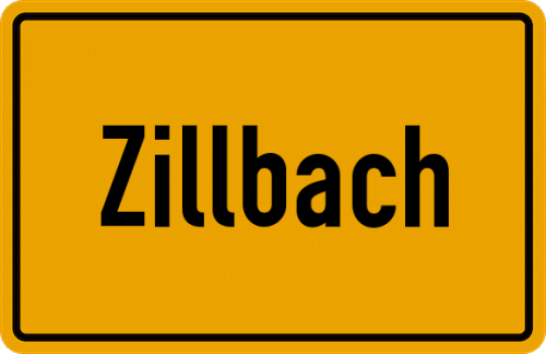 Ortsschild Zillbach, Kreis Fulda