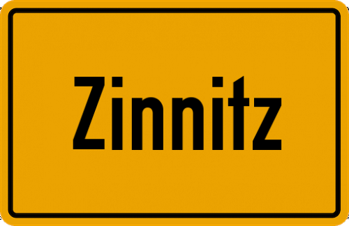 Ortsschild Zinnitz
