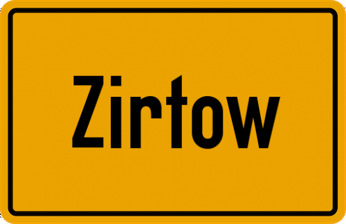 Ortsschild Zirtow