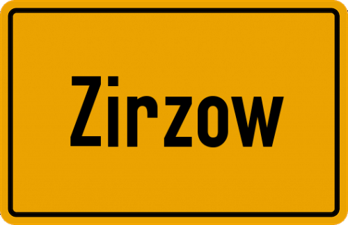 Ortsschild Zirzow