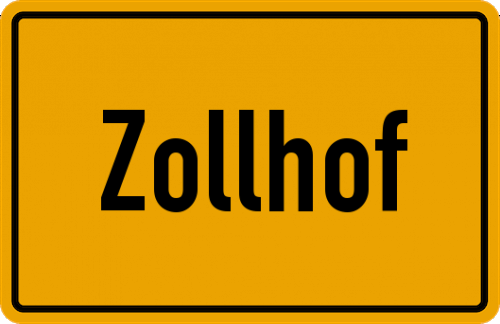 Ortsschild Zollhof
