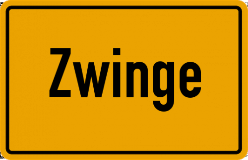 Ortsschild Zwinge