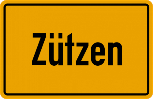 Ortsschild Zützen, Niederlausitz