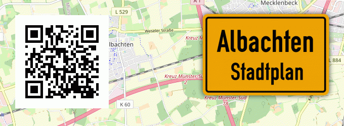 Stadtplan Albachten, Kreis Münster, Westfalen