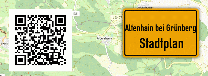 Stadtplan Altenhain bei Grünberg, Hessen