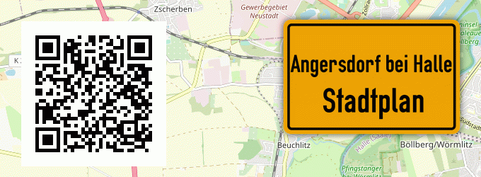 Stadtplan Angersdorf bei Halle, Saale