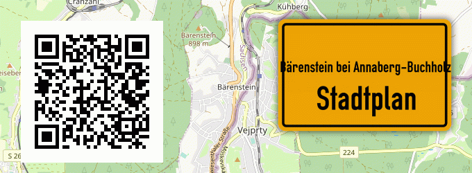 Stadtplan Bärenstein bei Annaberg-Buchholz