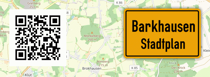 Stadtplan Barkhausen, Wiehengebirge