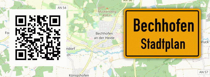 Stadtplan Bechhofen, Kreis Schwabach, Mittelfranken