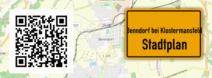 Stadtplan Benndorf bei Klostermansfeld