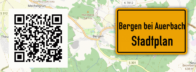 Stadtplan Bergen bei Auerbach, Vogtland