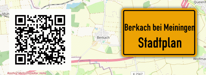 Stadtplan Berkach bei Meiningen