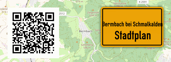 Stadtplan Bermbach bei Schmalkalden