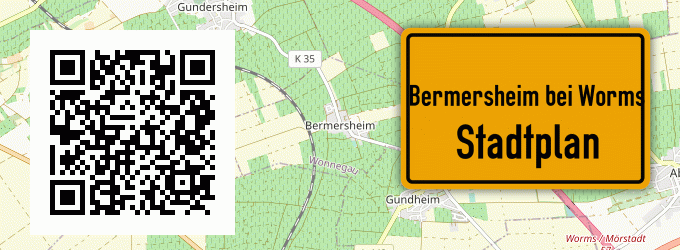 Stadtplan Bermersheim bei Worms
