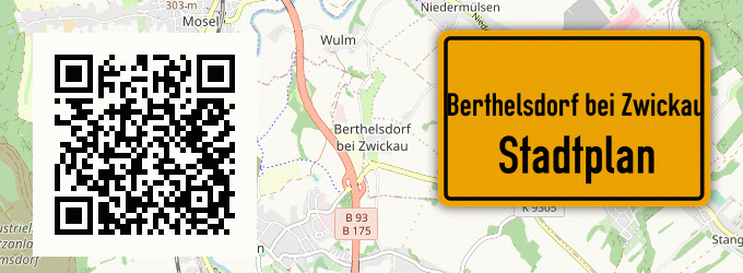 Stadtplan Berthelsdorf bei Zwickau