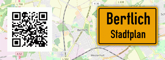 Stadtplan Bertlich, Kreis Recklinghausen