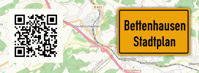Stadtplan Bettenhausen, Kreis Gießen