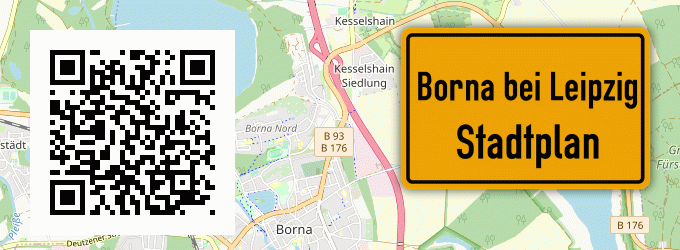 Stadtplan Borna bei Leipzig