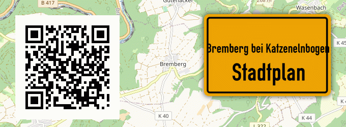 Stadtplan Bremberg bei Katzenelnbogen